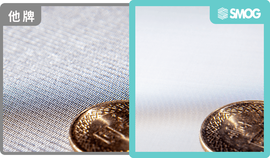 防霾紗窗｜SMOG台灣思瑪科-10x 孔徑倍率(mbi)