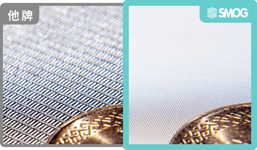 防霾紗窗｜SMOG台灣思瑪科-50x 孔徑倍率(mbi)
