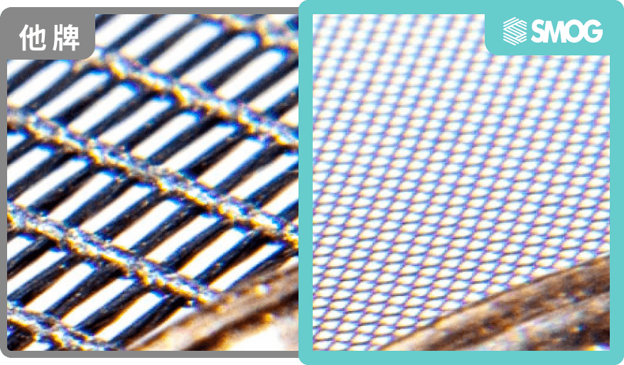 防霾紗窗｜SMOG台灣思瑪科-100x 孔徑倍率(mbi)