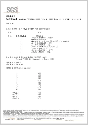 超高透氣性認證