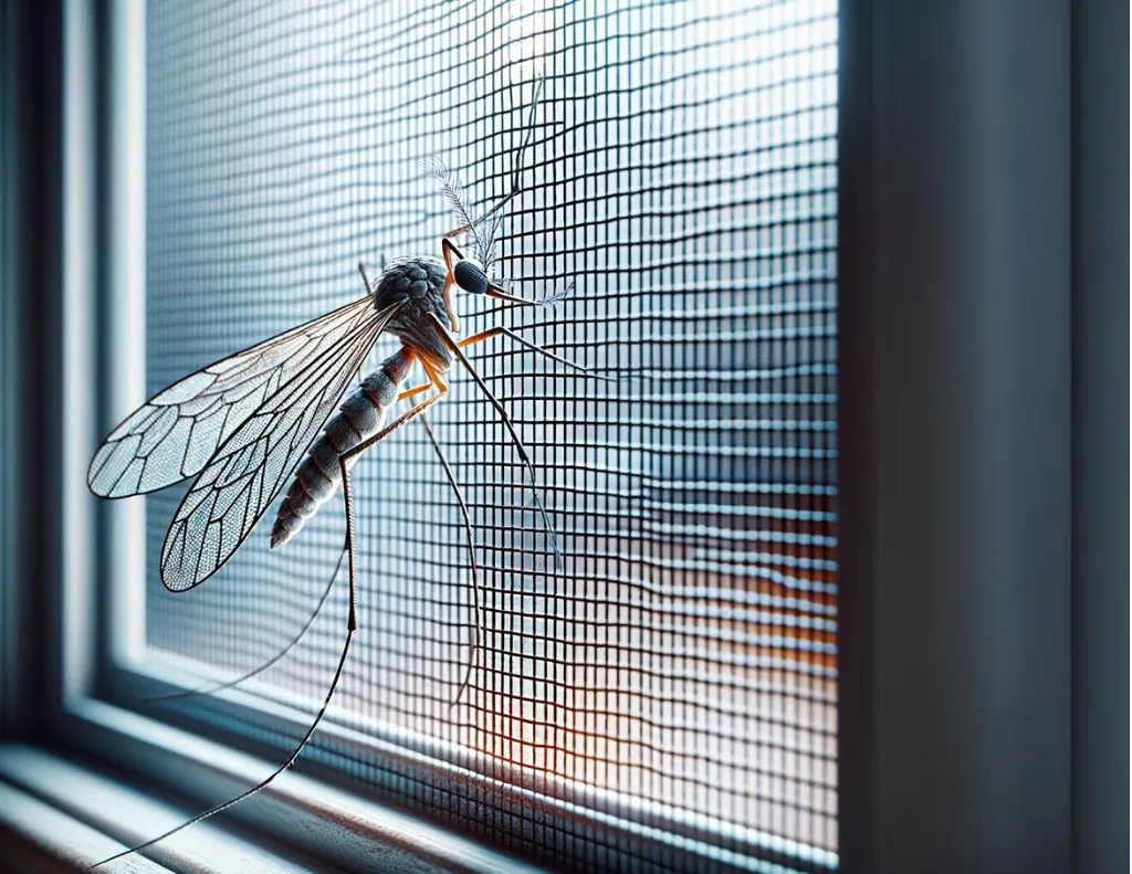 懸浮微粒（PM2.5）、蚊蟲與防霾紗窗的攻防戰示意圖