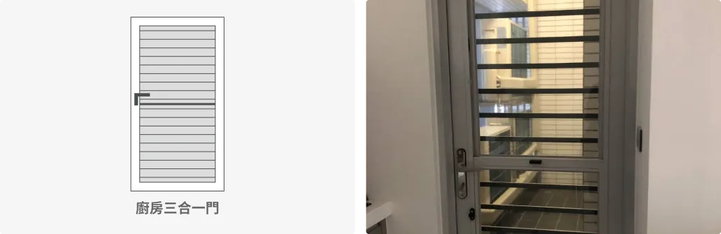 廚房三合一門防霾紗窗